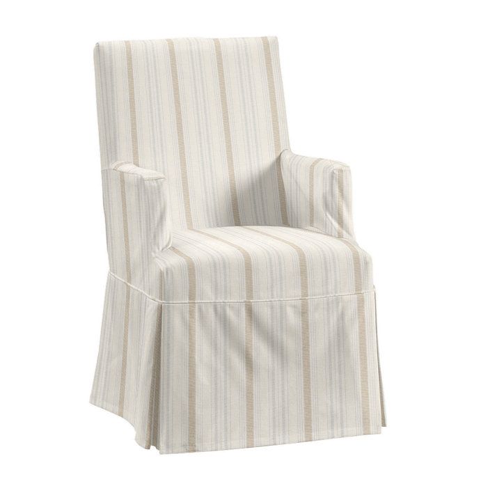Off-White Twill Parsons Armchair Slipcover - | Ballard Designs, Inc.