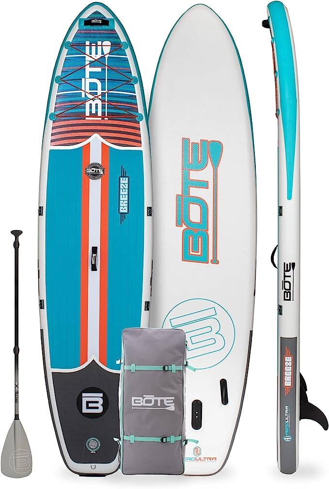 BOTE Breeze Aero Inflatable Stand Up Paddle Board, SUP with Paddle, Backpack Travel Bag, Pump, & ... | Amazon (US)