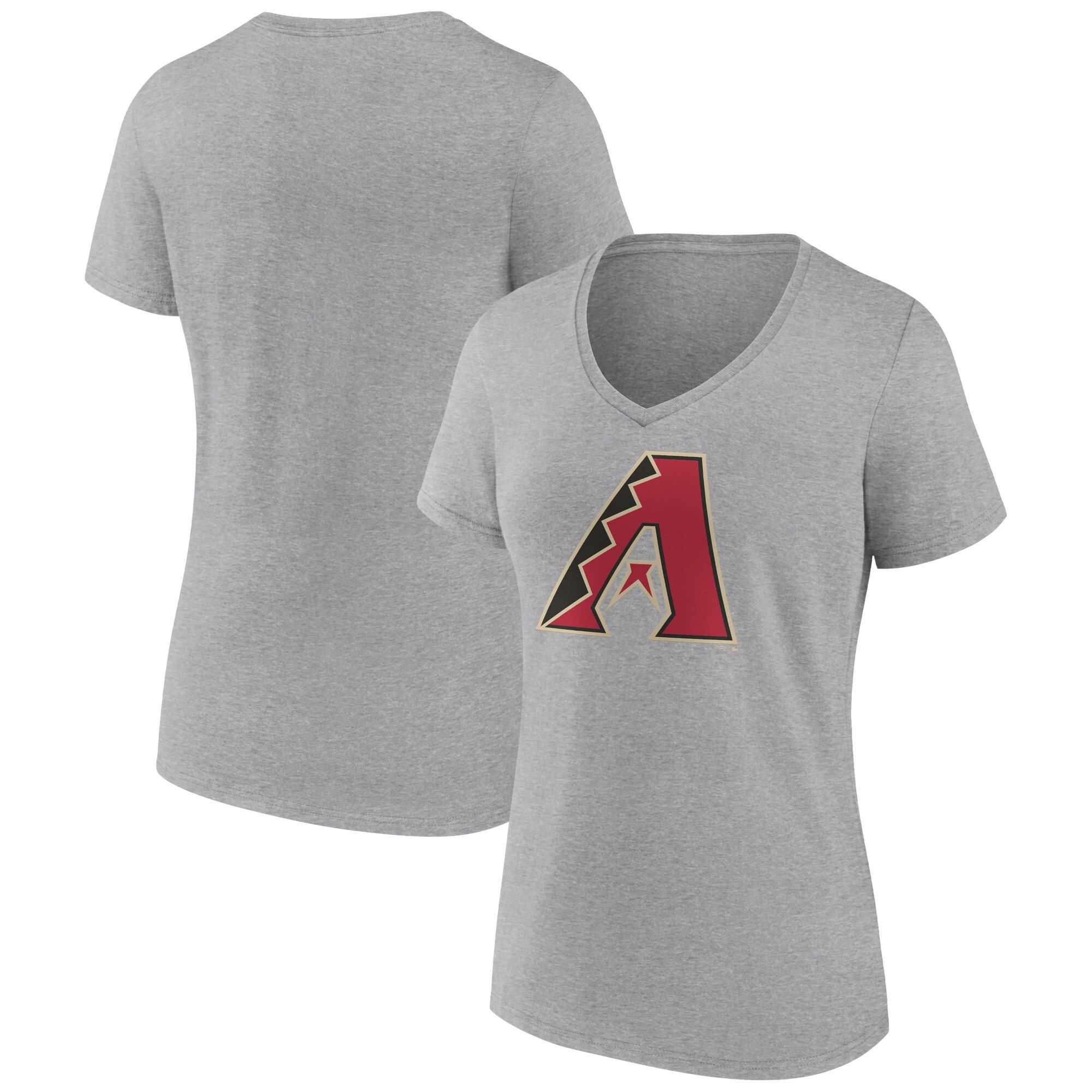 Women's Arizona Diamondbacks Fanatics Branded Gray Official Logo V-Neck T-Shirt | MLB Shop