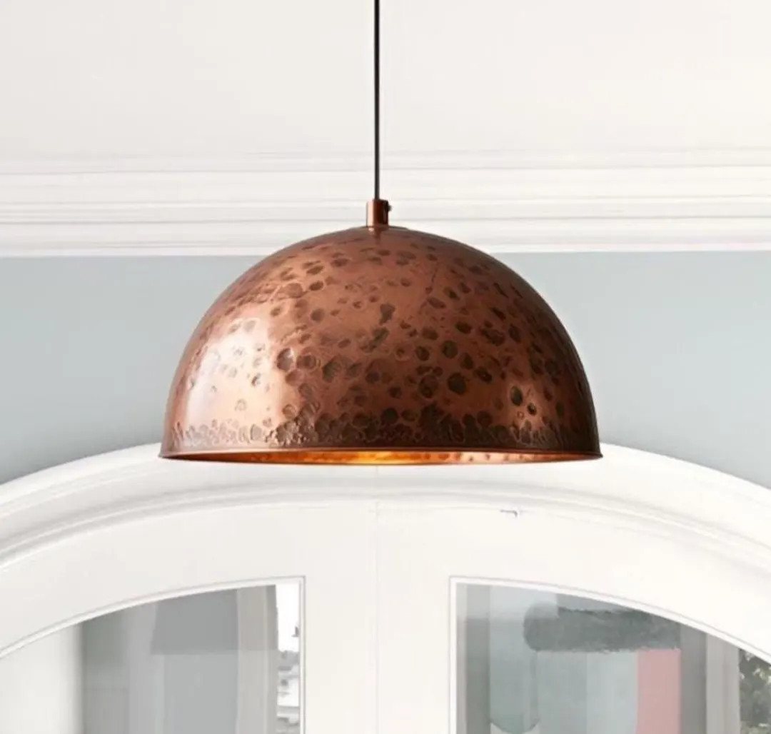 Verdigris Patina Copper Dome Pendant Light - Modern Kitchen Island Lighting | Etsy (US)