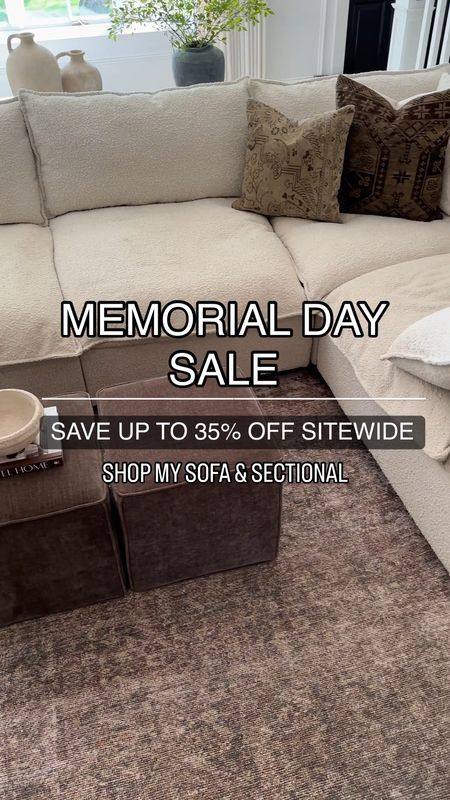 #ad My sofa & sectional are on a major sale for Memorial Day!!  Get up to 35% off sitewide! Ends 5/27.

Three reasons why I love my sectional and sofa from @albanyparkhome
▫️cozy and laid-back design 
▫️customizable configurations and fabrics
▫️pet and child friendly

I’ve linked my sofa & sectional shown in Alabaster Boucle.

#MyAlbanyPark
#MyHomeMyKova
#albanypark
#petfriendly
#sectional
#sofa
#liketkit
@shopltkr

#LTKSaleAlert #LTKHome #LTKVideo