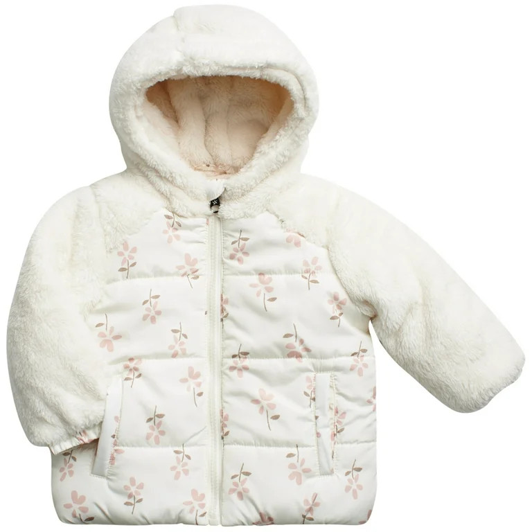 Jessica Simpson Baby Toddler Girls' Winter Jacket - Fleece Lined Hooded Puffer Coat (Sizes: 12M-4... | Walmart (US)