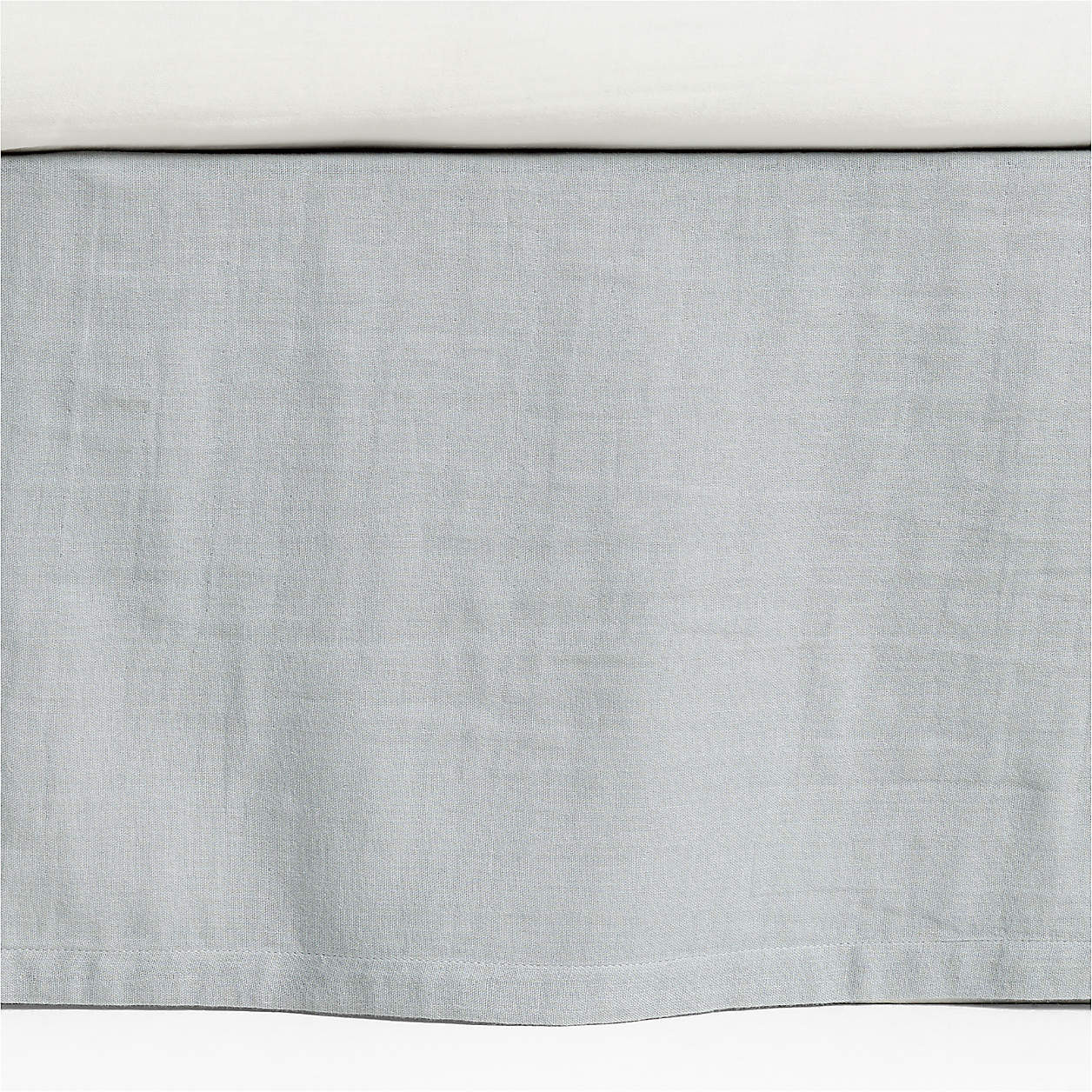 Supersoft Mist Blue Organic Cotton Gauze Baby Crib Skirt + Reviews | Crate & Kids | Crate & Barrel
