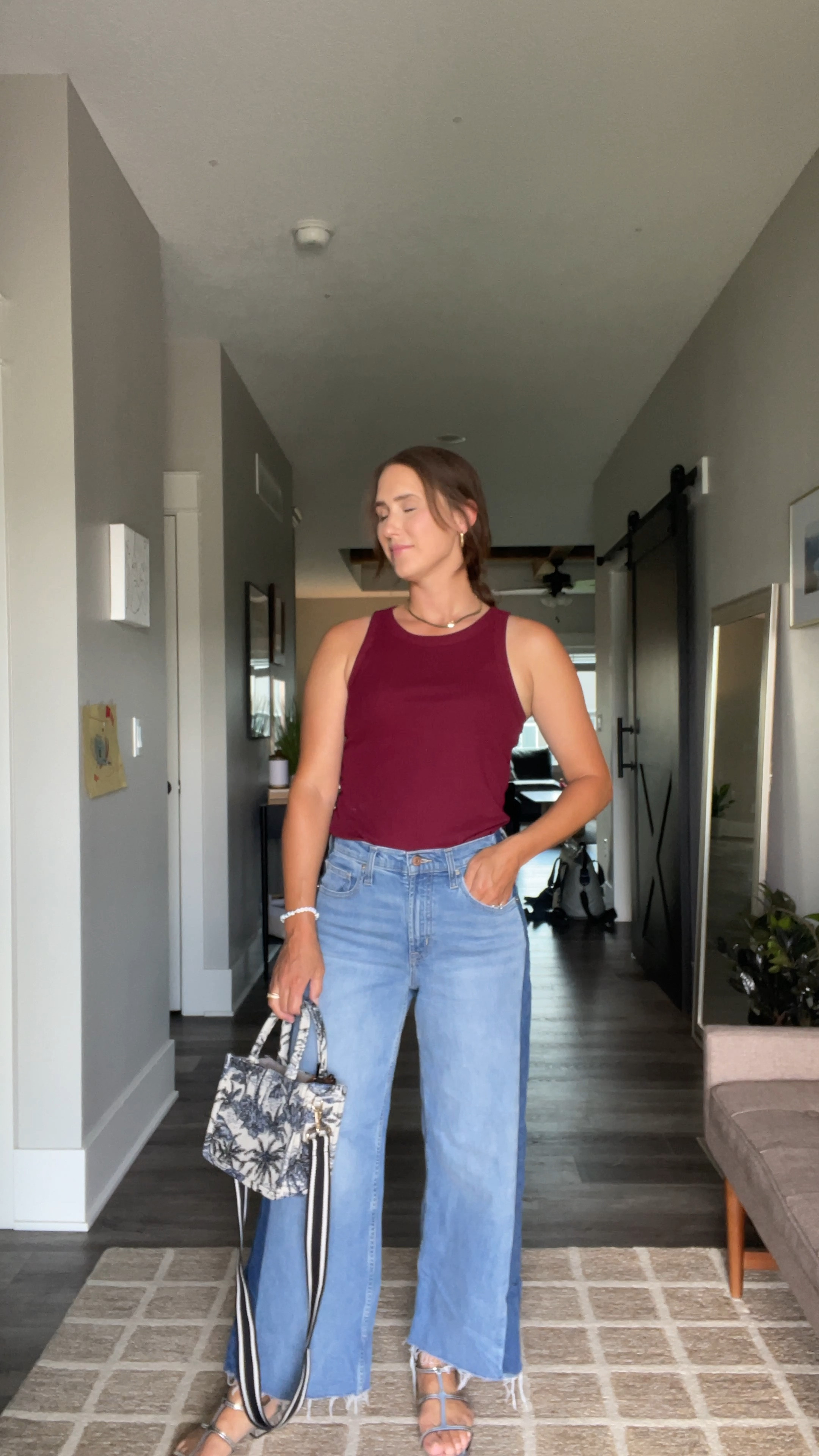 A simple late summer outfit. Gap Factory is having a huge sale & both top and jeans are marked down! #summeroutfit #sale #tanktop #wideleg #jeans 

#LTKFindsUnder50 #LTKSummerSales #LTKStyleTip
