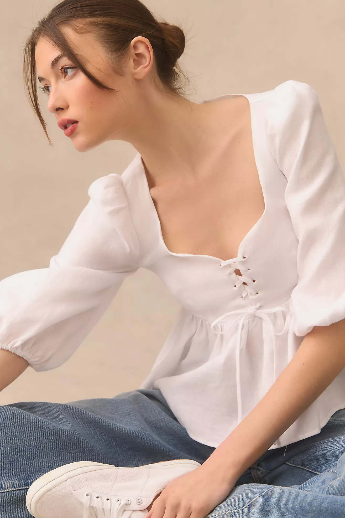 Reformation Abigail Linen Top | Anthropologie (US)