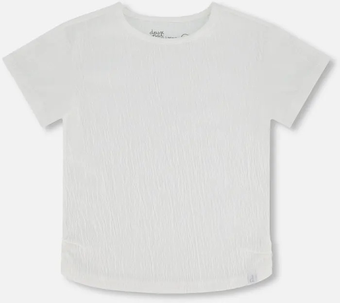 Deux par Deux Little Girl's Crinkle Jersey Top Off White | Nordstrom | Nordstrom