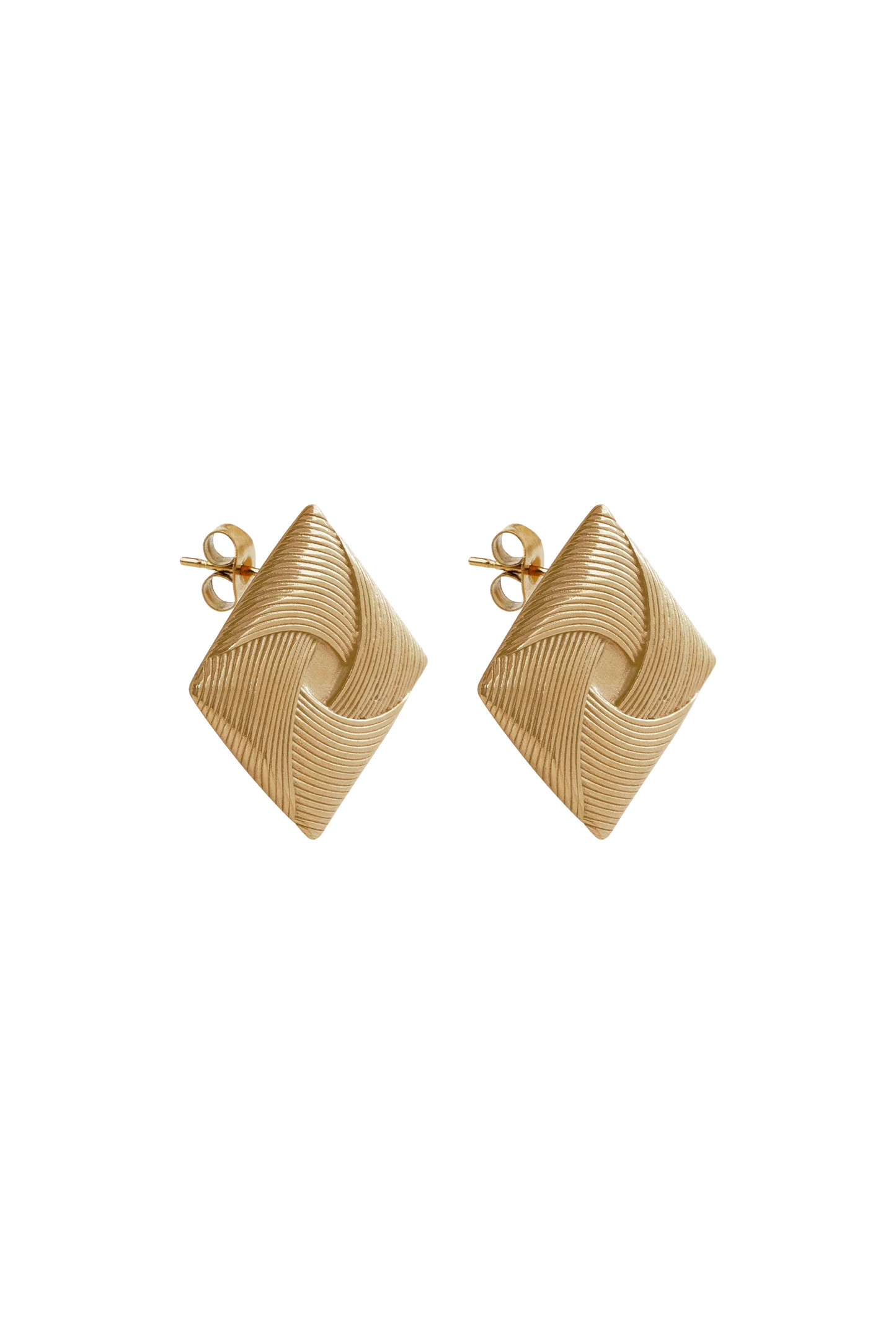 Indira Twisted Square Earrings - Gold | Meshki (APAC)