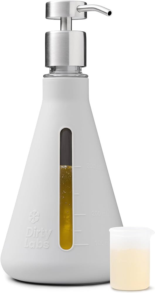 Dirty Labs | Reusable Erlenmeyer Glass Dispenser and Pump | Liquid Laundry Detergent Dispenser | ... | Amazon (US)