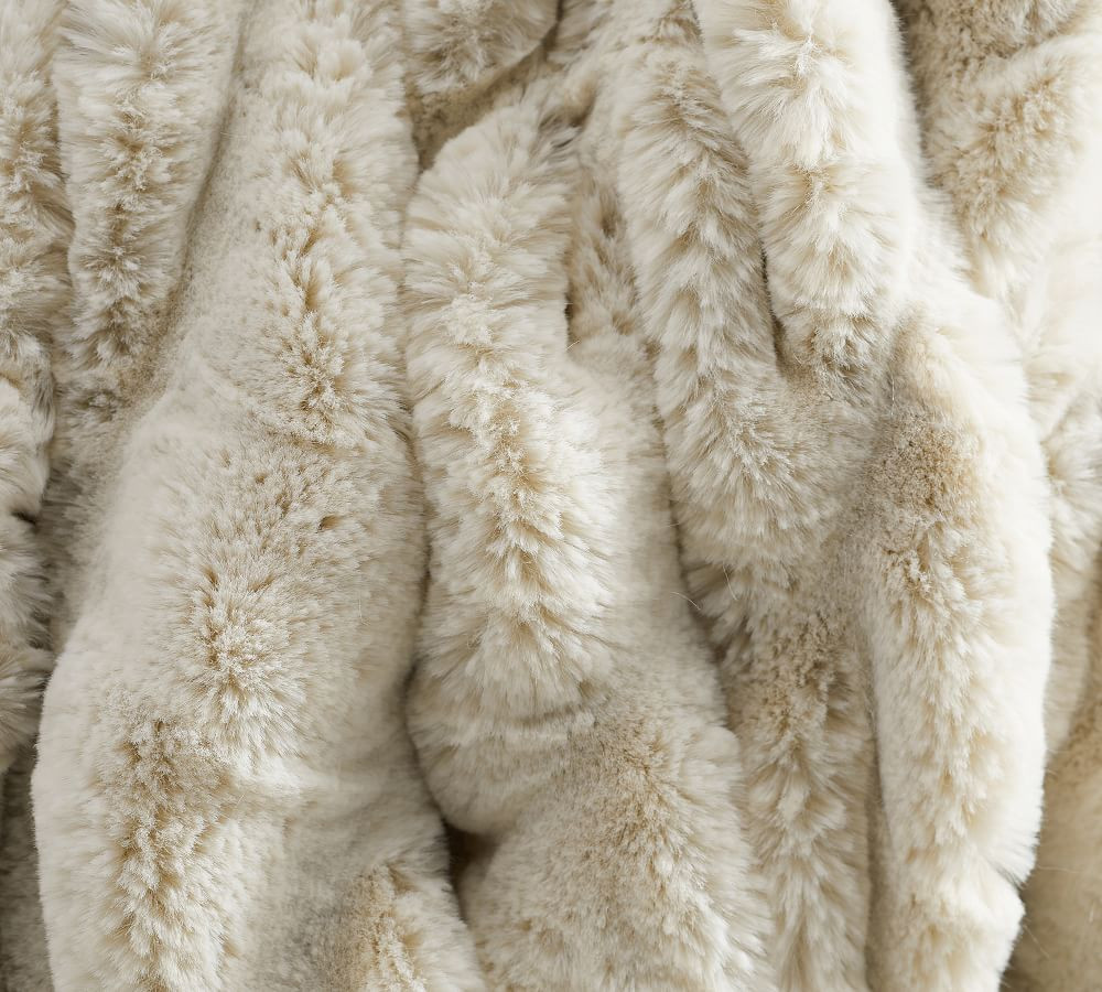 Faux Fur Ruched Throws | Pottery Barn (US)
