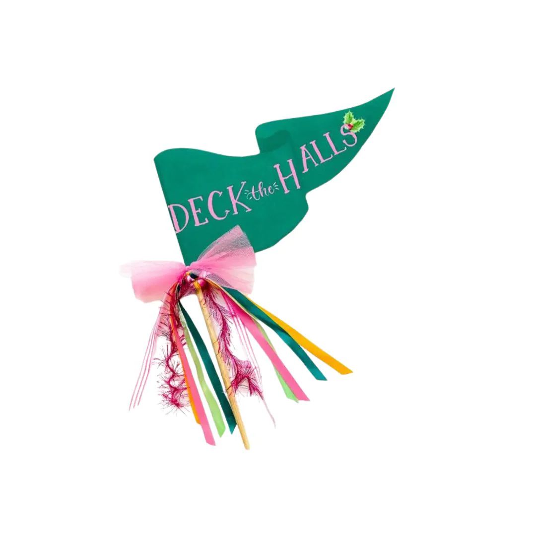 Deck the Halls Party Pennant | Pink Antlers