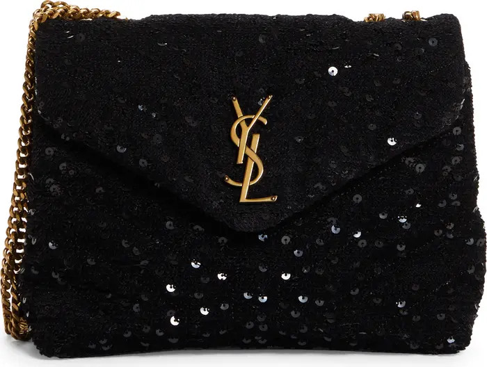 Saint Laurent Small Loulou Quilted Sequin Shoulder Bag | Nordstrom | Nordstrom