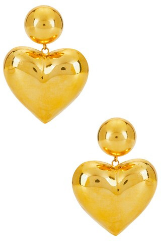 LELET NY Gigi Heart Earrings in Gold from Revolve.com | Revolve Clothing (Global)