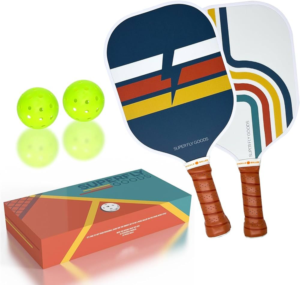 Super Fly Goods Picklebal Paddle Set of 2 Pickleball Paddles and 2 Balls Association Approved Rac... | Amazon (US)