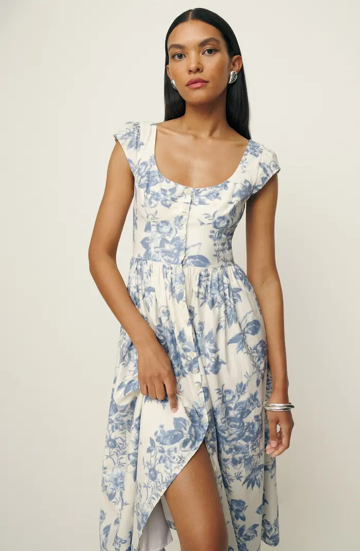 Florrie Floral Cotton Midi Dress | Nordstrom