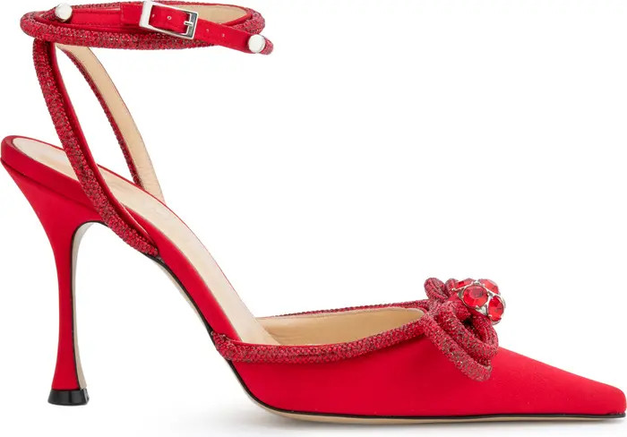 Crystal Double Bow Pointed Toe Pump | Nordstrom