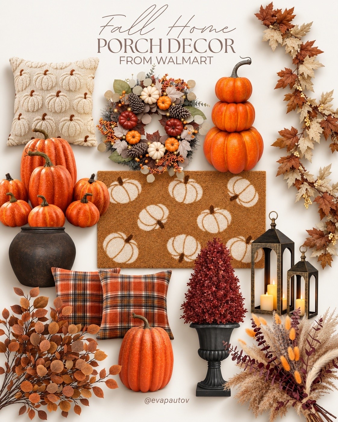Giving the front porch a cozy fall refresh 🍂 these Walmart finds make it so easy to bring all the warm, welcoming fall vibes home!