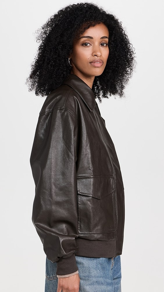 WAYF Bomber Jacket with Removable Shearling Collar | Shopbop | Shopbop