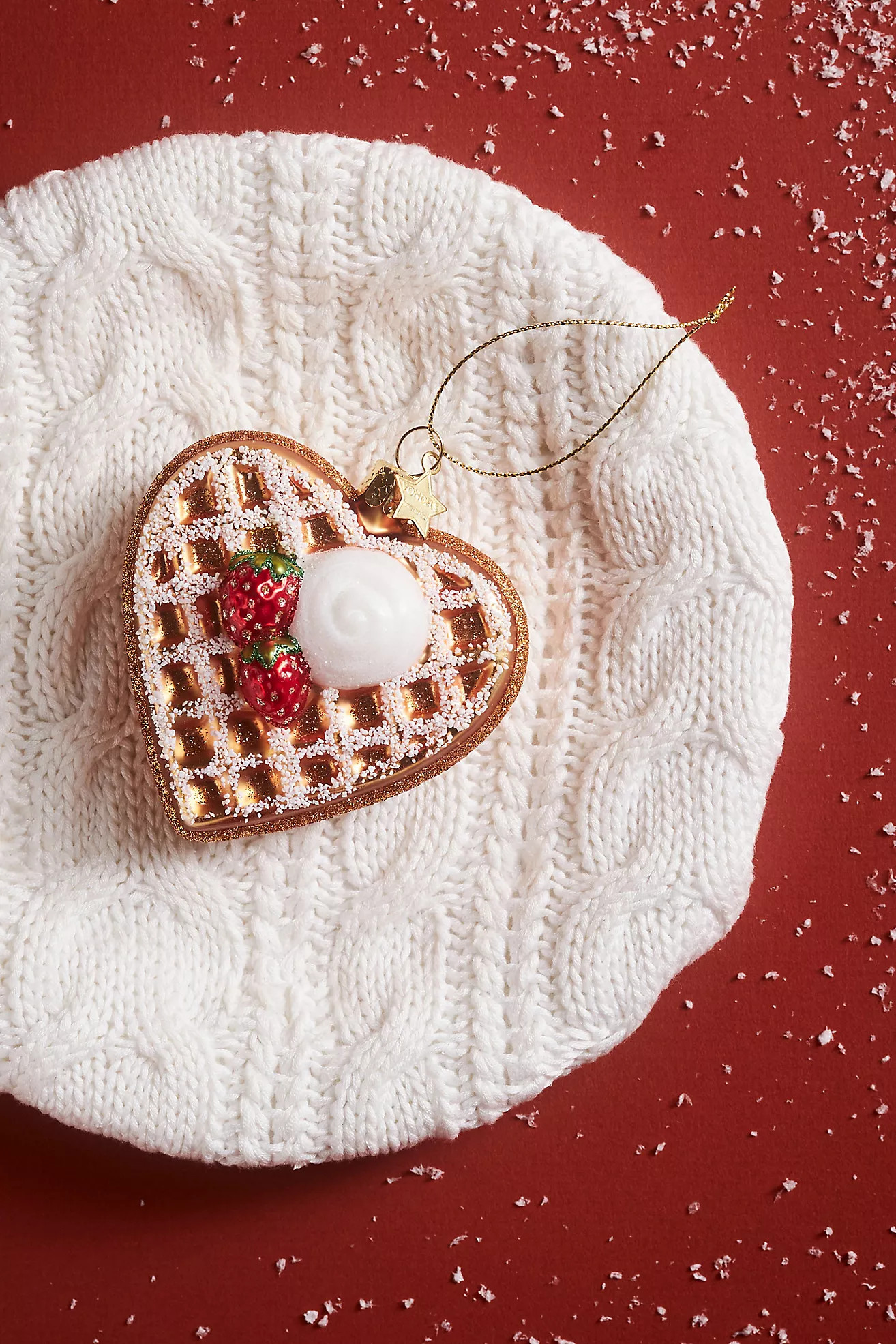 Waffle Heart Glass Ornament | Anthropologie (US)