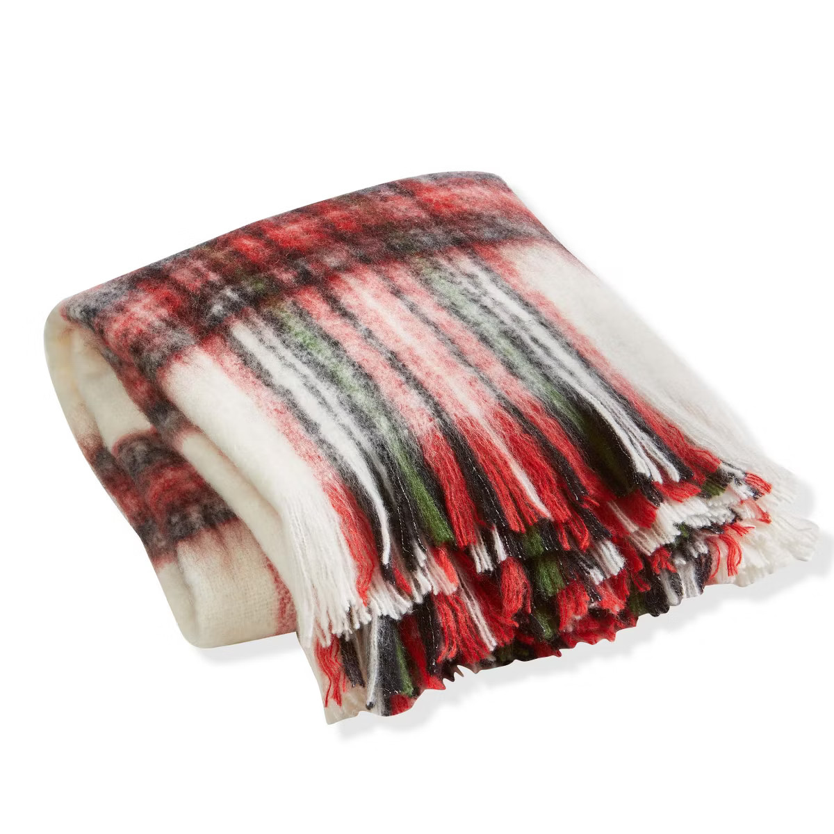 tag Red Multi Tartan Check Throw Blanket - Cozy Acrylic Throw for Christmas - 60" x 50" - Dry Cle... | Target