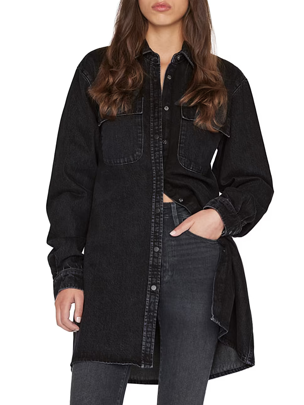 A-Line Denim Shirtdress | Saks Fifth Avenue