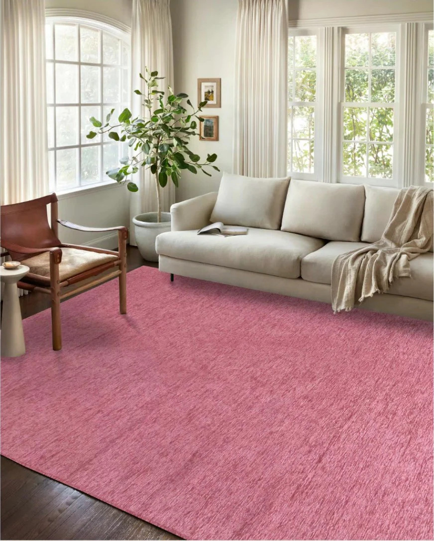 Pink Plain Rug, Modern Boho Home Décor Shabby Chic Area Rugs | Fame Rugs