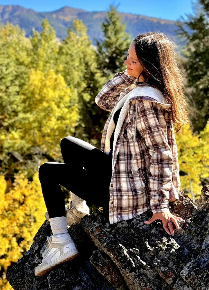 Women's Sherpa Lined Flannel Jacket with Hood, Button Up Plaid | FlannelGo