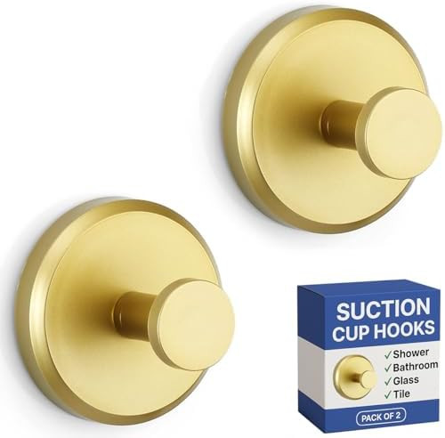 HOME SO Suction Cup Hooks for Shower, Bathroom, Kitchen, Glass Door, Mirror, Tile – Loofah, Tow... | Amazon (US)
