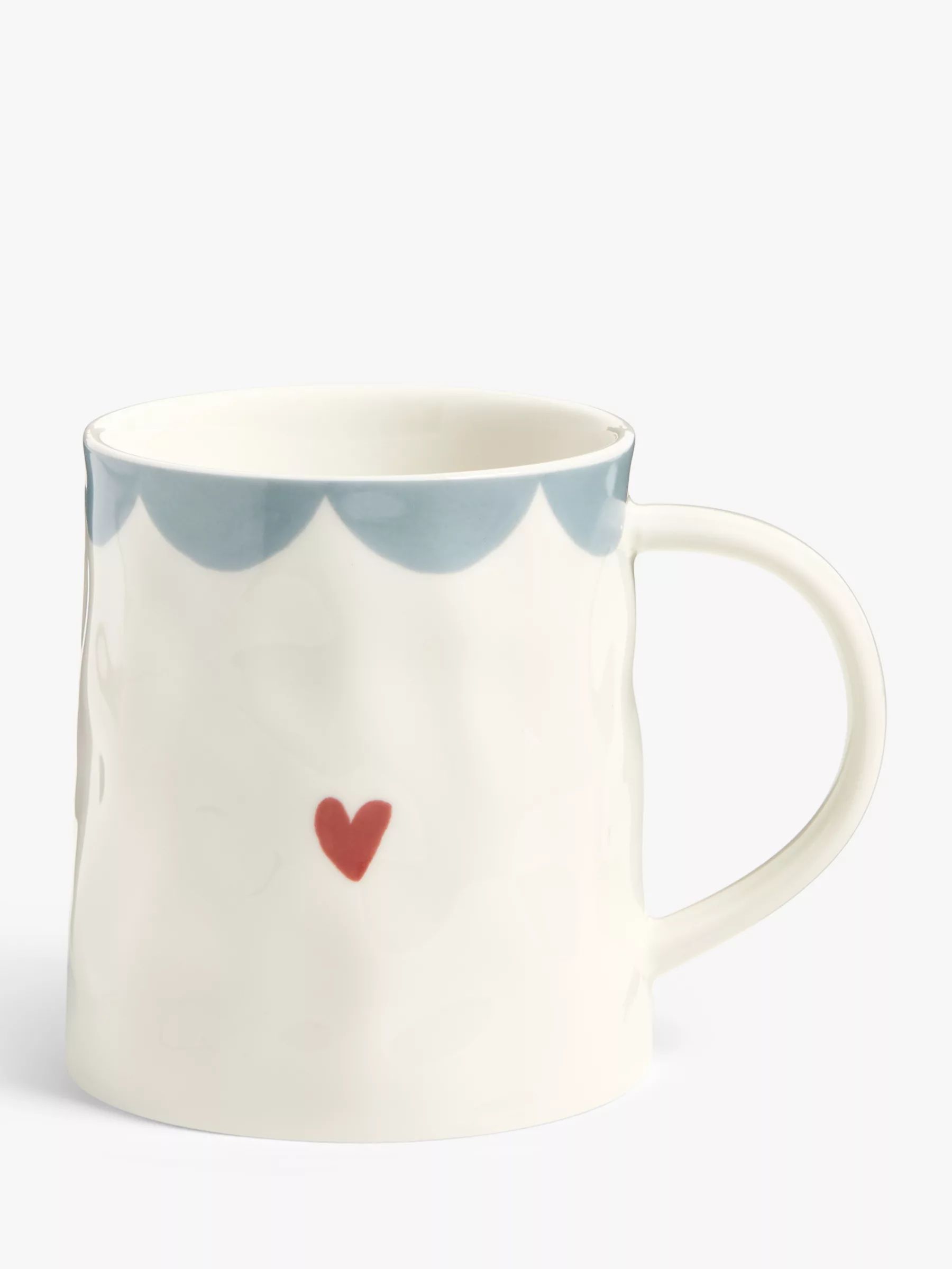 John Lewis Flora Heart Fine China Mug, 375ml, Blue/Multi | John Lewis (UK)