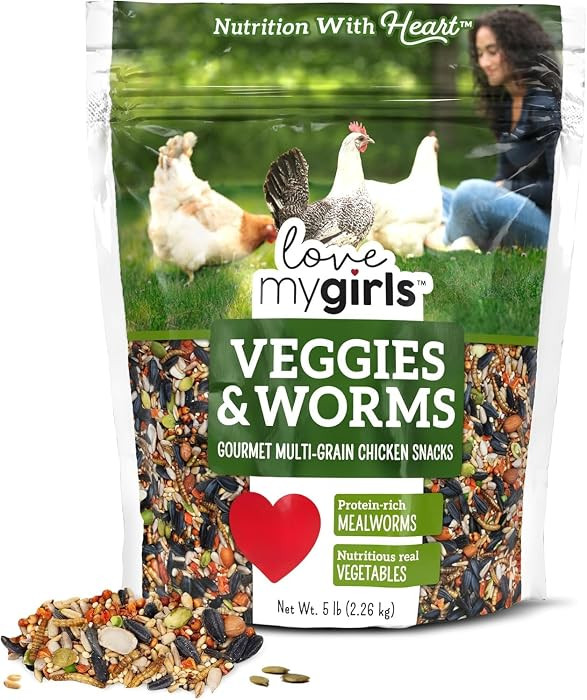 Love My Girls 5lb Chicken Snacks - Veggies & Mealworms - Corn-Free Treats | Amazon (US)