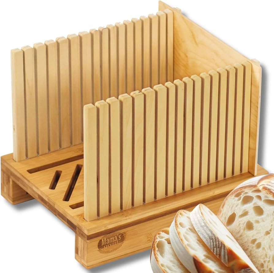 Mama's Great 2023 Updated Bamboo Bread Slicer for Homemade Bread - Ecofriendly, Compact & Foldabl... | Amazon (US)