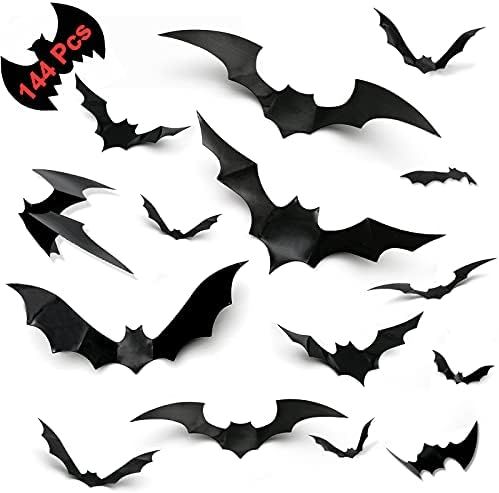 Amazon.com: 144PCS Halloween Bats Decorations 3D Scary Bats Wall Stickers for Home Window Décor ... | Amazon (US)
