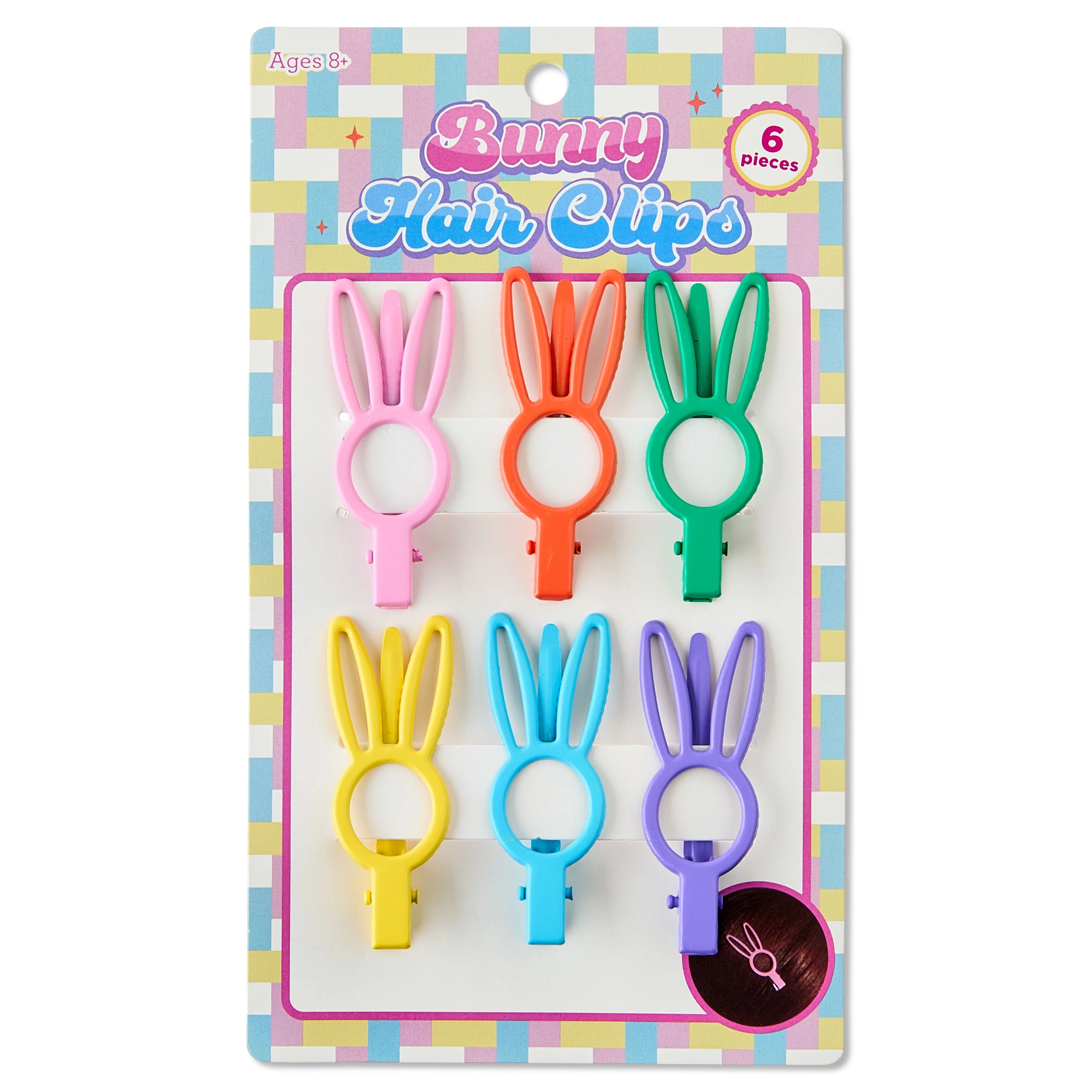 Bunny Hair Clips, Multicolor, 6 Count, Easter by Way To Celebrate | Walmart (US)