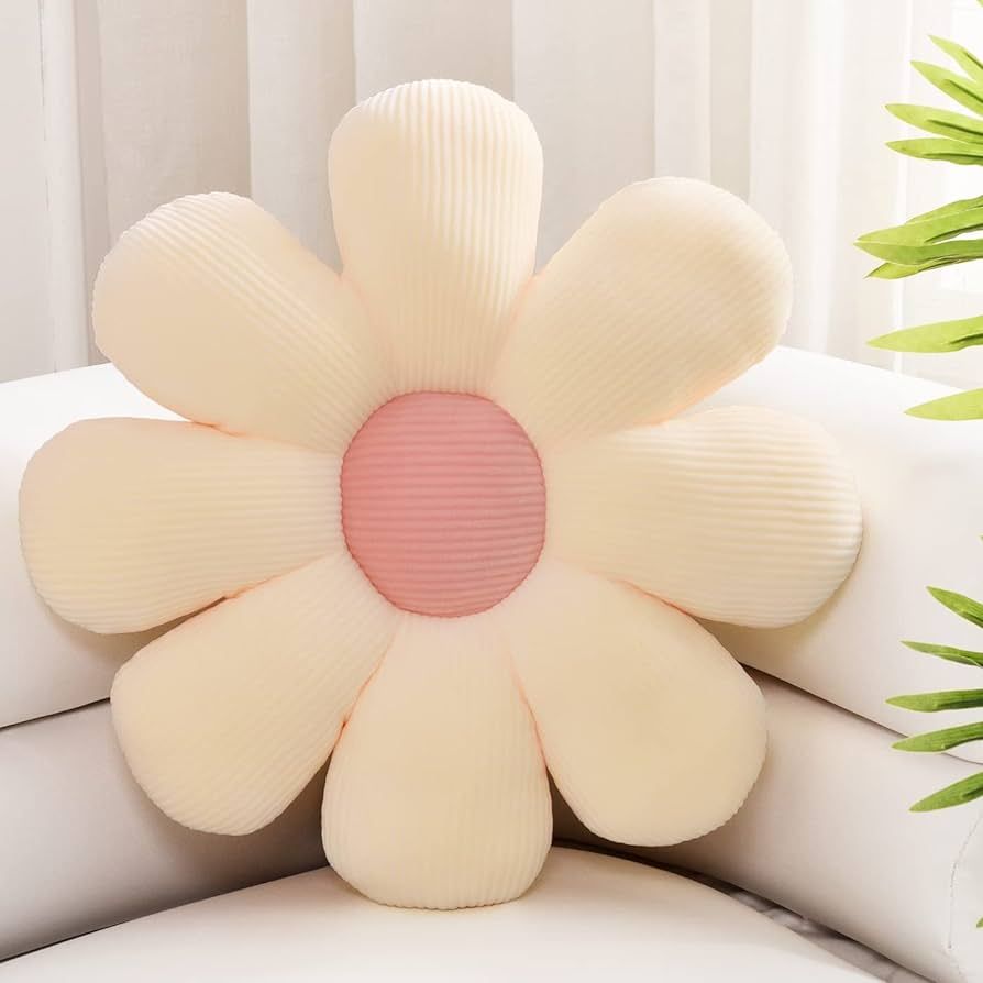 Flower- Shaped Throw Pillow, Daisy Pillow Flower Cushion, Aesthetic Daisy Flower Pillow Cute Flow... | Amazon (US)