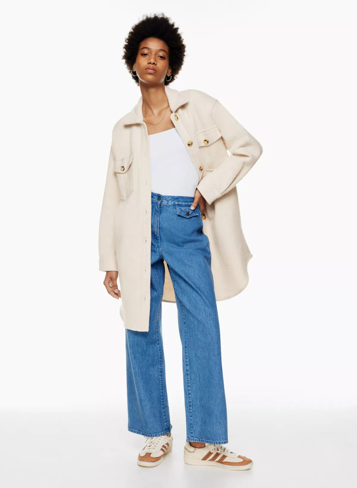 THE GANNA™ LONG SHIRT JACKET | Aritzia