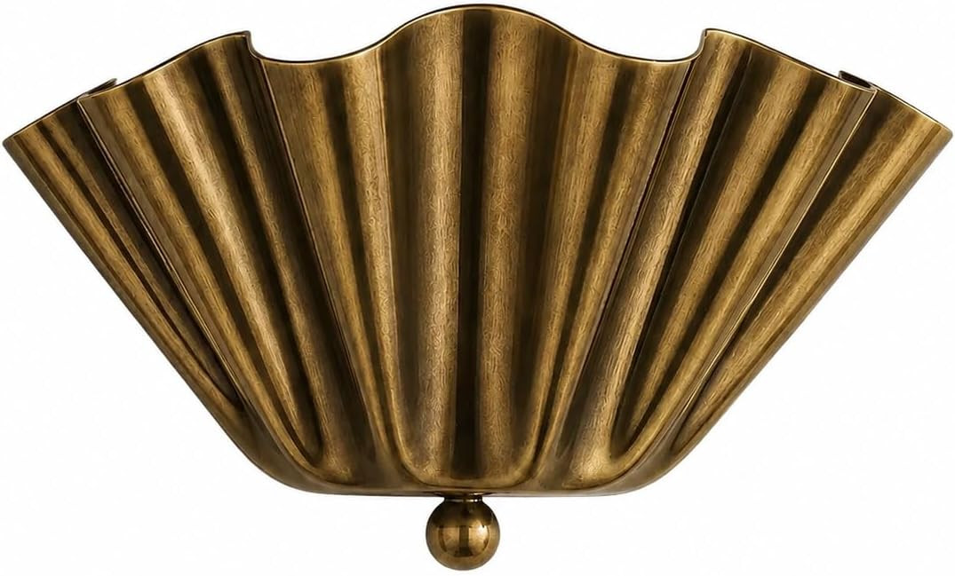 Fluted Brass Wall Sconce, Modern Luxury Wall Light Fixture, Handmade Sculptural Metal Wall Lamp, Vintage Brass Wall Lighting for Bedroom, Bathroom, Hallway, Living Room Decor (Polished Brass) | Amazon (US)