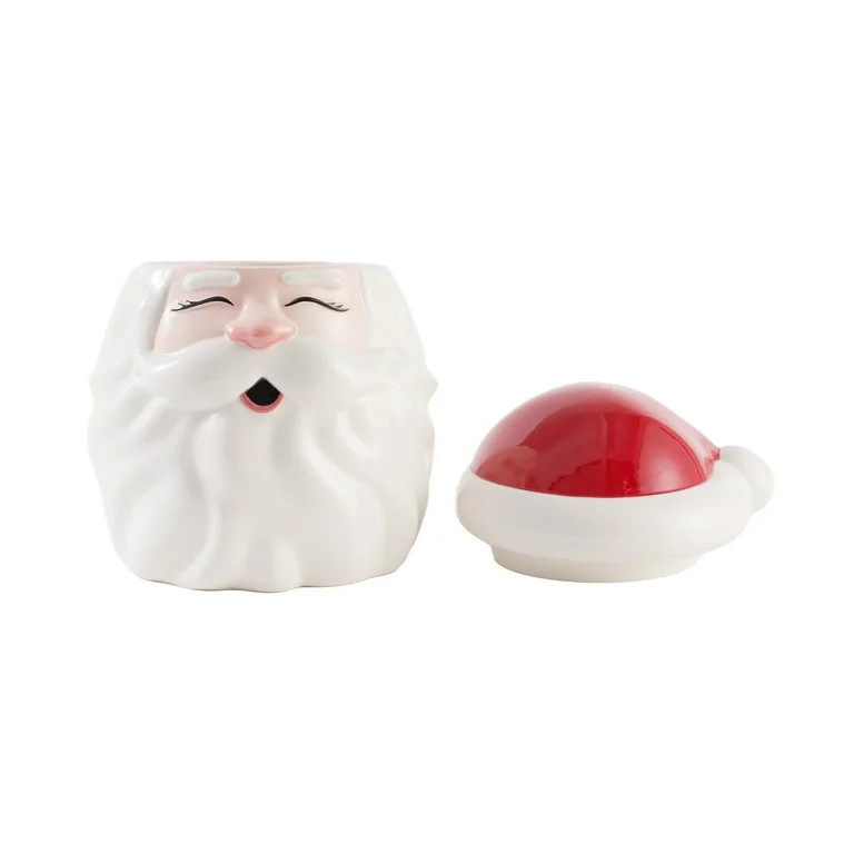 Holiday Time Ceramics Santa Cookie Jar, Ceramic Cookie Jar for Kitchen Counter, Great for Cookies... | Walmart (US)
