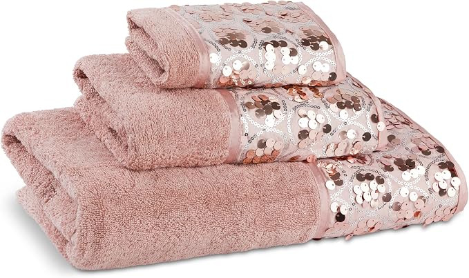 Sinatra Modern Bathroom Towel Set 3 Piece Towel Blush Bath Towel, Hand Towel and Wash Towel Luxur... | Amazon (US)