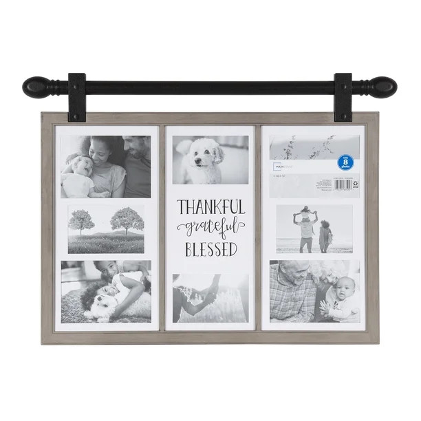 Mainstays 8-Opening Barn Door 4 x 6 and 5 x 7 Picture Frame and Wall Picture Frame 19.5” H x 27... | Walmart (US)