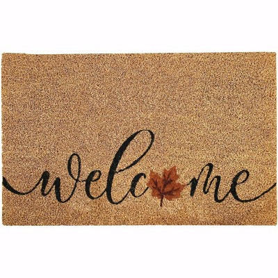 Fall Coir Door Mat Printed Outdoor Mat 18x28 Non-Slip Doormat, Durable Outdoor/Indoor Rug, Entryway, Front Door, Porch, WELCOME FALL LEAVES | Target