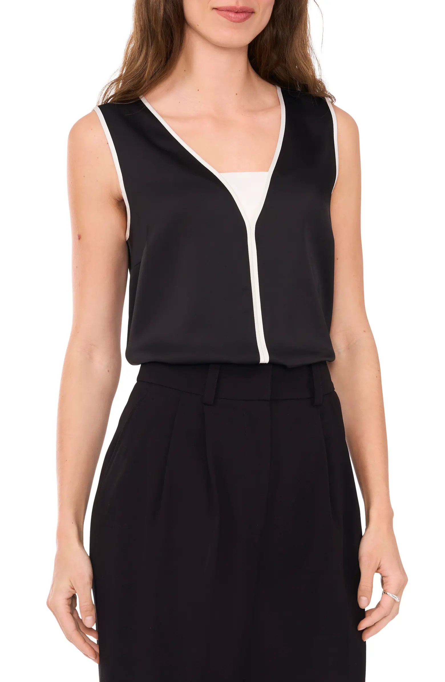 Piped Sleeveless Top | Nordstrom