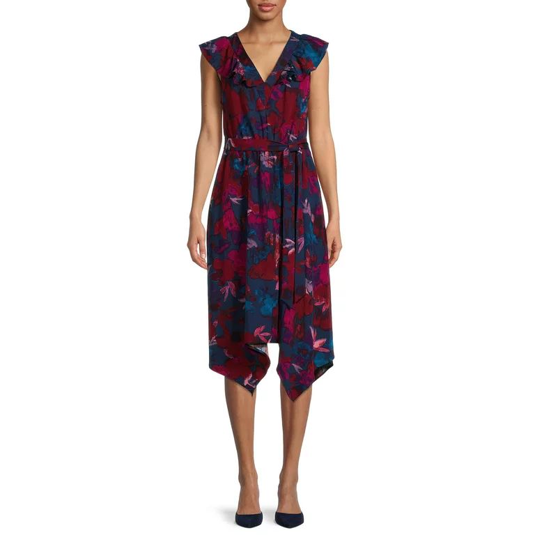 Time and Tru Women's Sleeveless Handkerchief Hem Dress | Walmart (US)