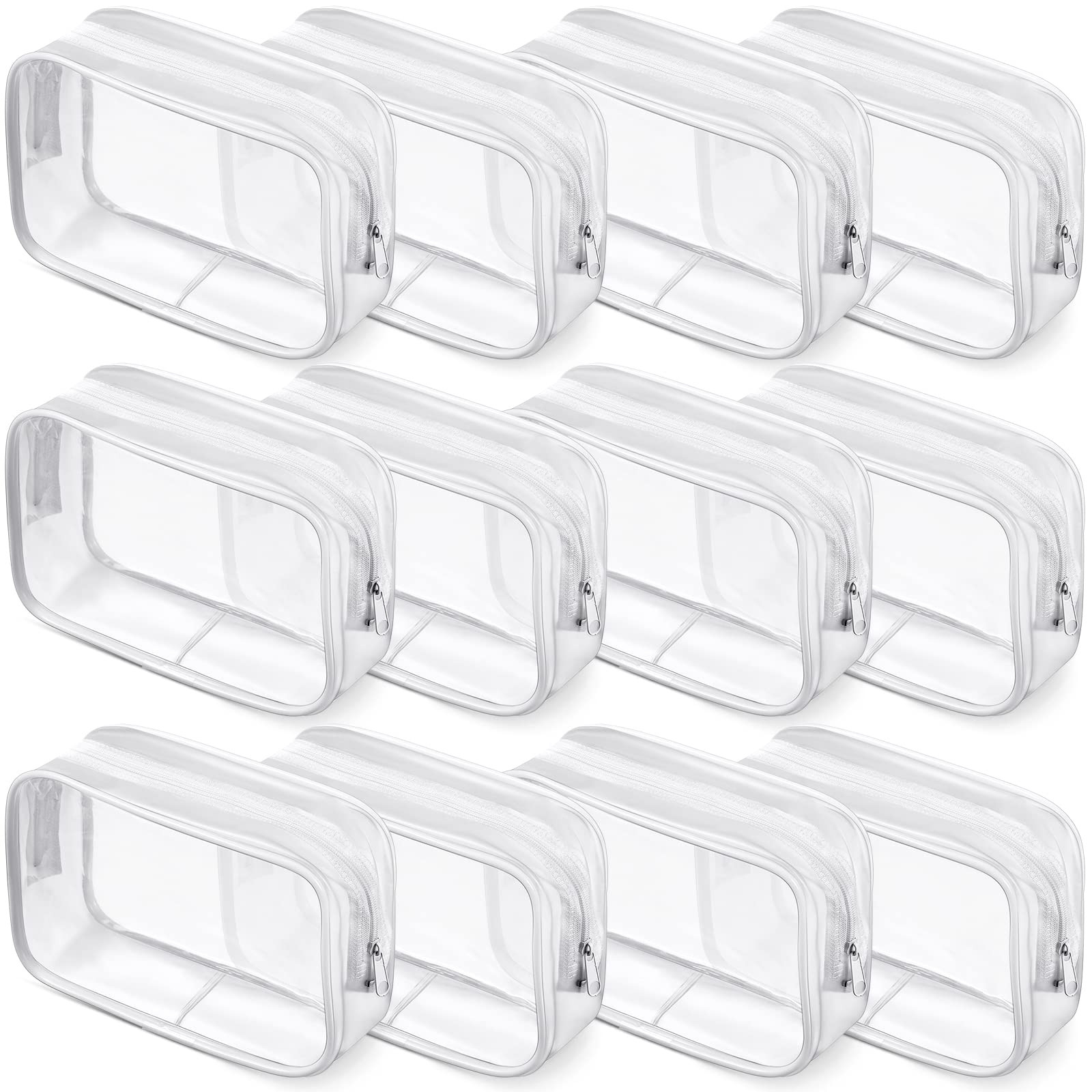 Weewooday 12 Pieces Clear Makeup Bags Cosmetic Storage Bags PVC Zipper Pouches Travel Waterproof ... | Amazon (US)