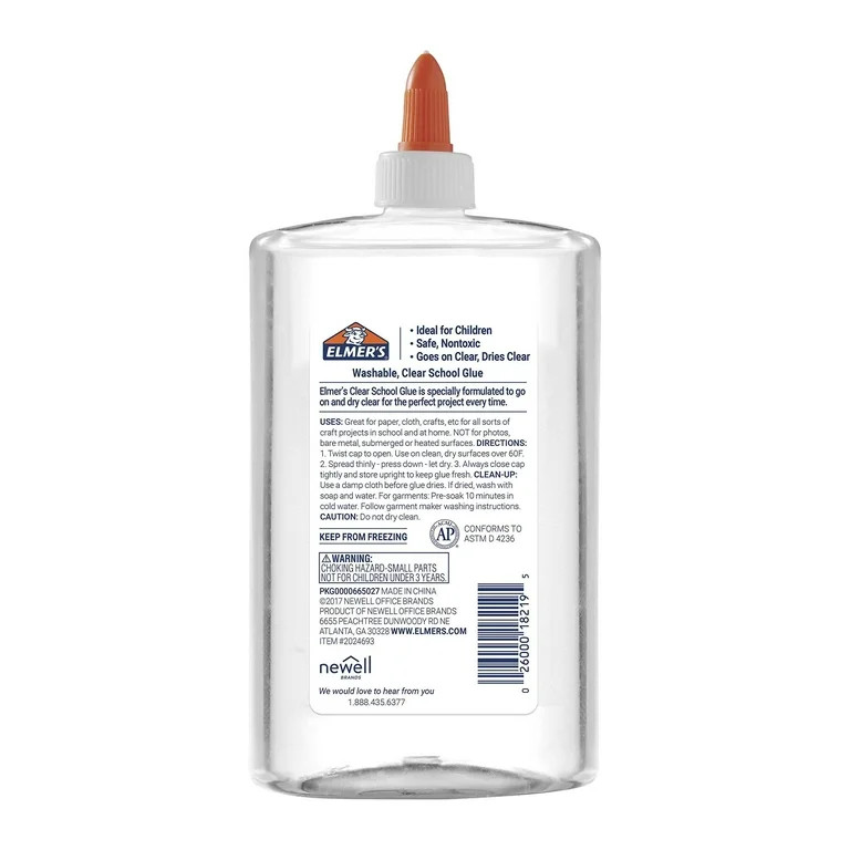 Elmer's Liquid School Glue, Clear, Washable, 16 Ounces, 1 Count | Walmart (US)