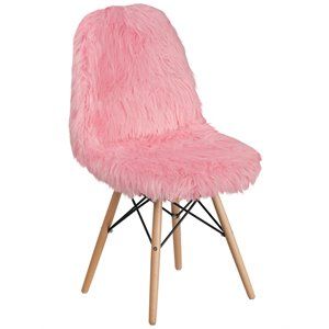 Flash Furniture Shaggy Dog Accent Chair In Light Pink | Cymax