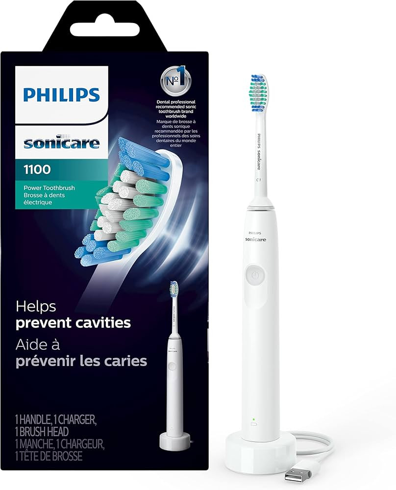 PHILIPS Sonicare 1100 Power Toothbrush, Rechargeable Electric Toothbrush, White Grey HX3641/02 | Amazon (US)