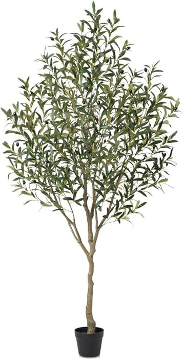 Artificial Olive Tree 6ft – Faux Olive Tree with UV Resistant Leaves - Tall Fake Plant in Pot, ... | Amazon (US)
