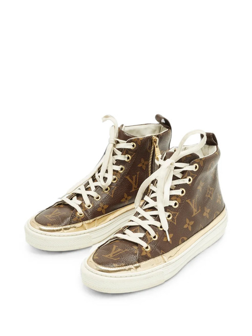 Louis Vuitton Pre-Owned Monogram high-top Sneakers | Brown | FARFETCH CA