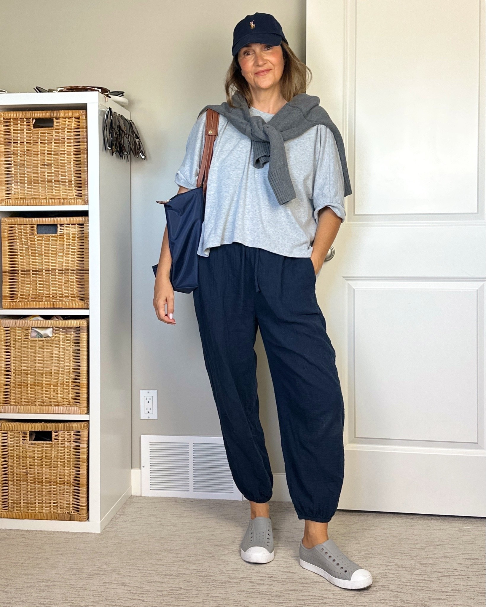 Casual errant outfit!
I’m 5’ 7” size 4ish wearing my usual size S in the tee and XS in the pants (on sale!).
Native shoes fit tts and are so comfortable.

#LTKOver40 #LTKootd #LTKTall