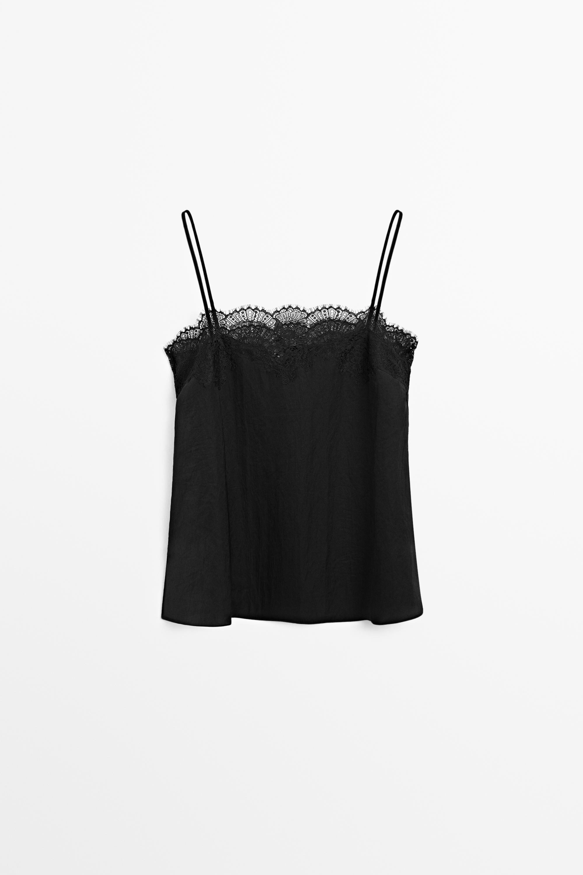 Lace camisole top | Massimo Dutti US