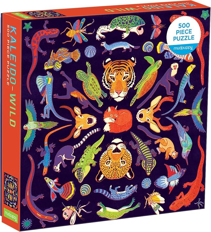 Kaleido-Wild 500 Piece Family Puzzle from Mudpuppy - Beautifully Illustrated Wild Animals, Unique... | Amazon (US)